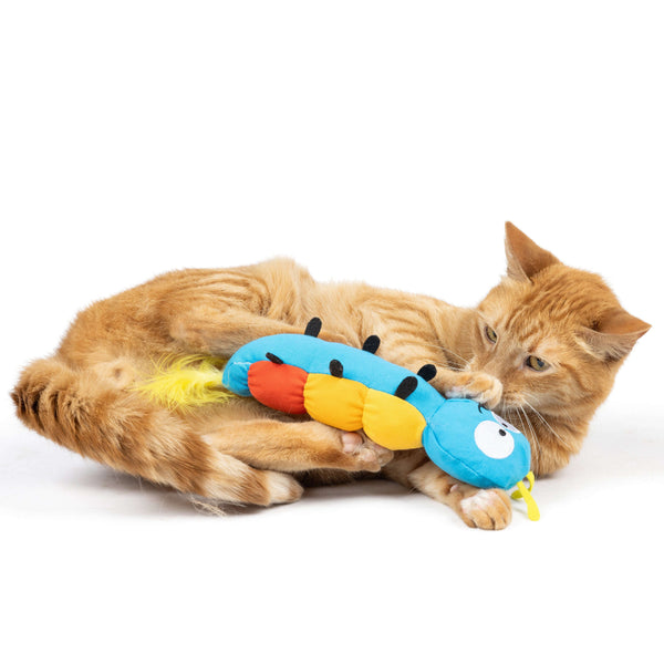   677 ミニキャット キルロイ Caterpillar Kicker Cat Toy - Huxley & Kent