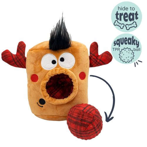 Nosy Reindeer Pop 'n Fetch Dog Toy Huxley & Kent