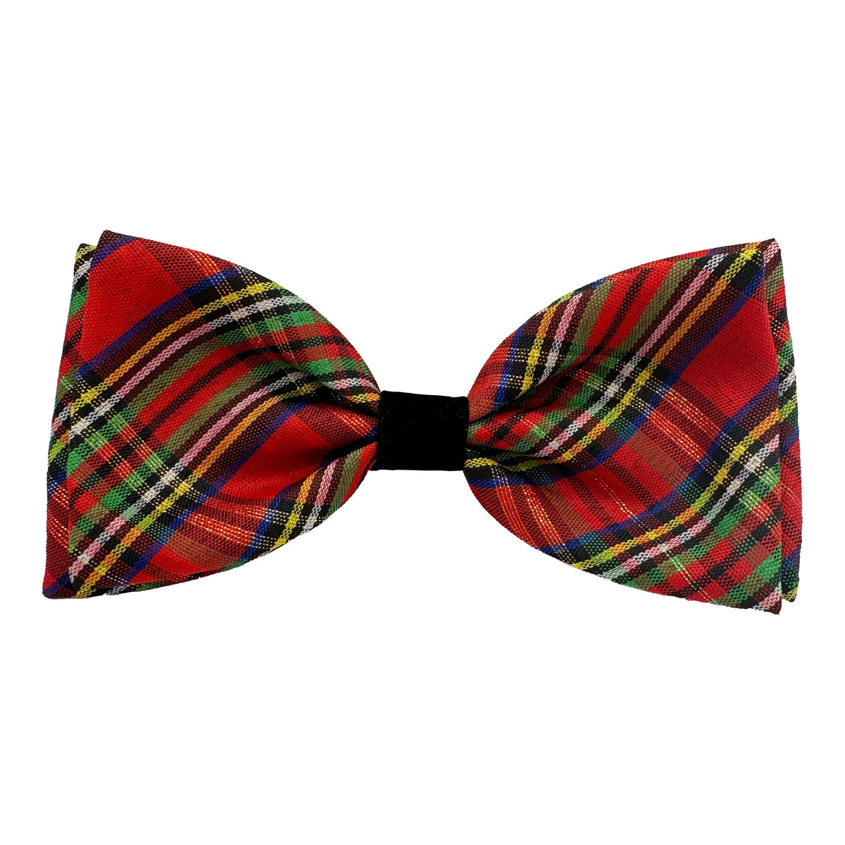 Shiny Christmas Plaid Bow Tie