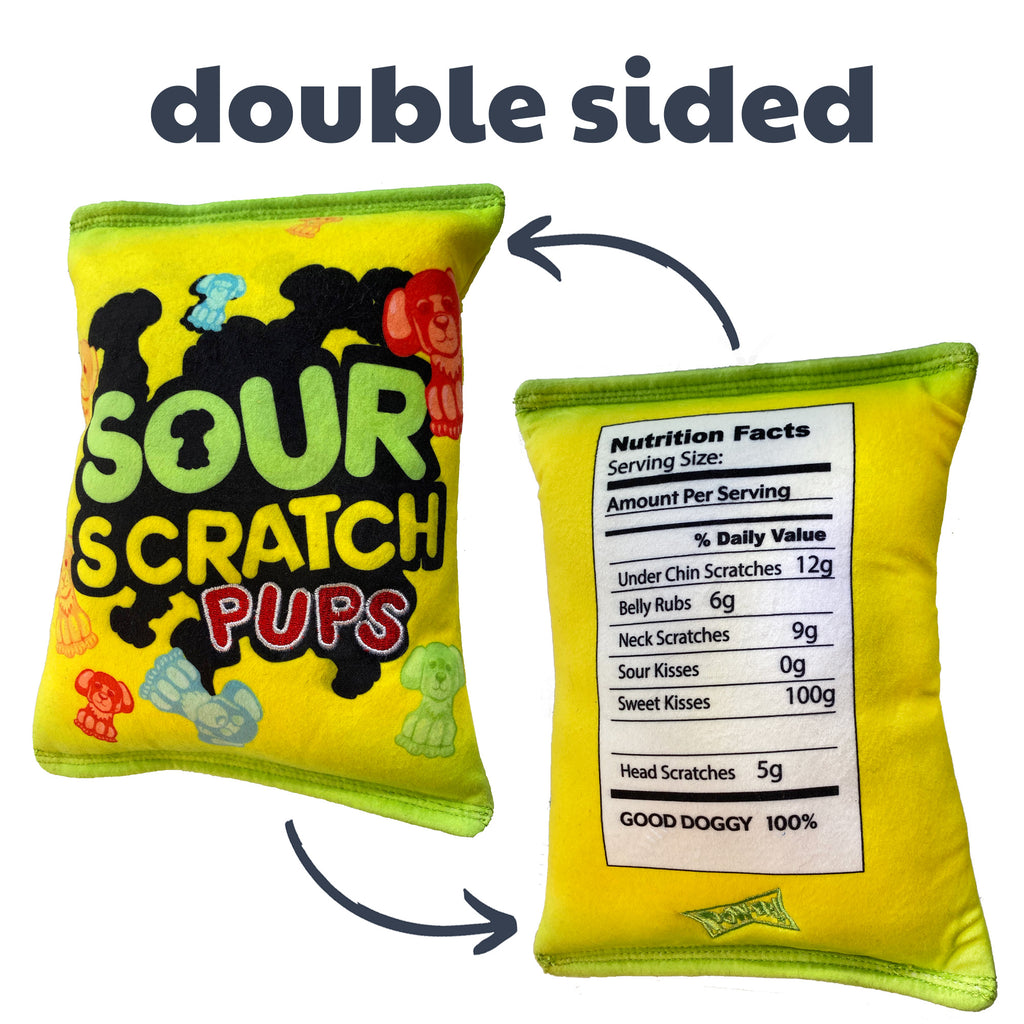 Sour Scratch Pups (Double Sided) - Plush Dog Toy - Huxley & Kent