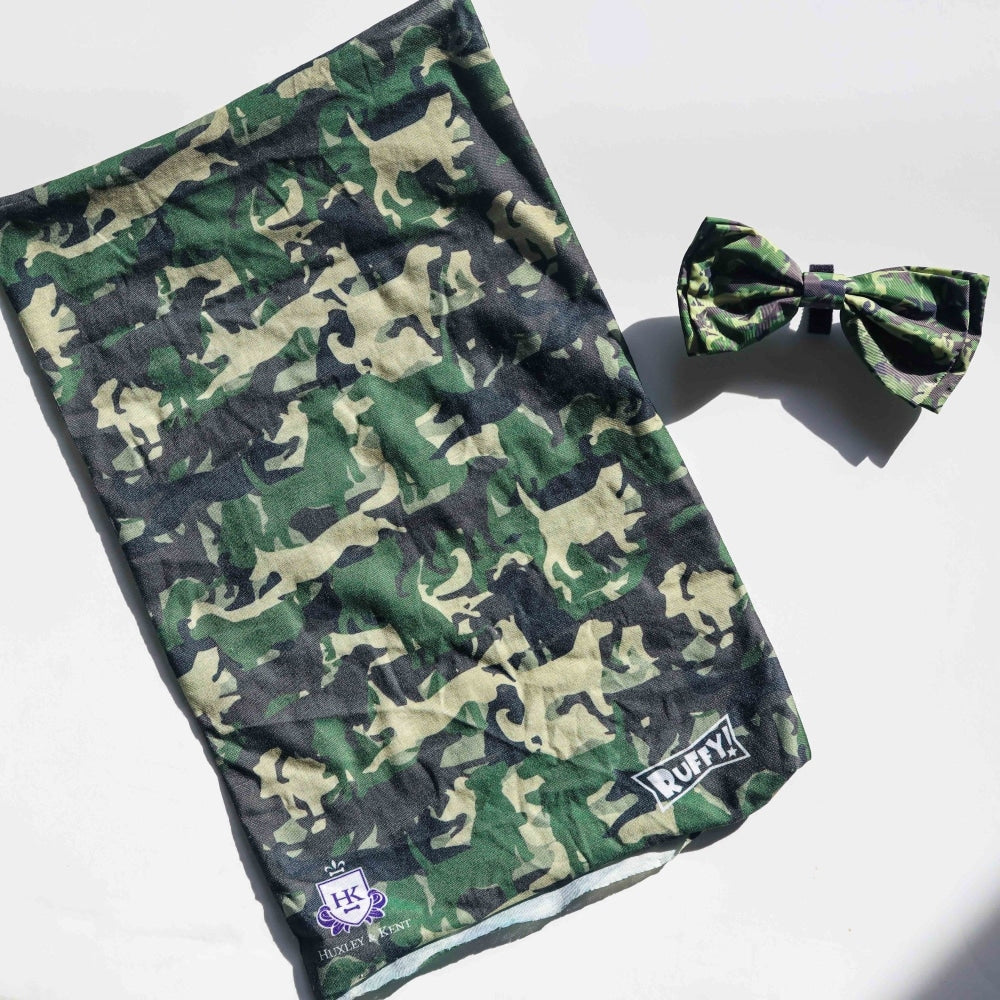 Camo Dogs Green Bow Tie